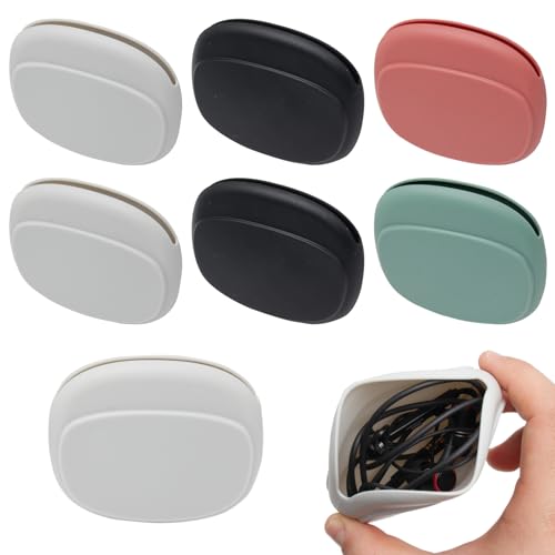 Keboyoe 6 Stück Kopfhörer Tasche Kleine Silikon Kopfhörer Organizer Earphone Storage Case Silikon Mini Tasche Klein Aufbewahrungstasche für kopfhörer Datenkabel USB Lade Kabel von Keboyoe