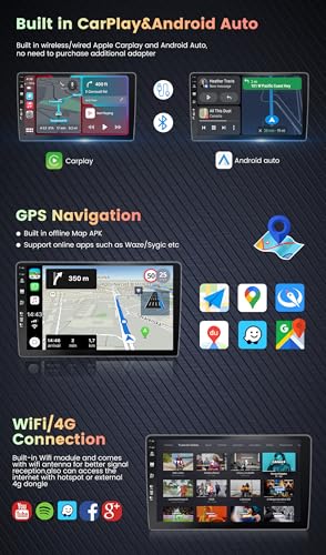 KECONSING [6G+128G] IPS 9" Android 14 Autoradio Für Benz C-Class W203 W209 G-Class W463 mit navi Octa Core-[Eingebauter 4G LTE/DAB+/CarPlay/Android Auto/DSP/GPS/Bluetooth 5.0/WLAN/USB/AHD/360 Camera von Keconsing