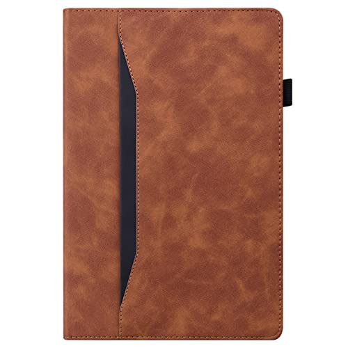 Kedic Flip Hülle für Fire HD 10 (9. Gen 2019 & 7. Gen 2017 Model), Geschäftshülle mit Ständer Kartensteckplatz und Pen Holder, Tablet Hülle für Fire HD 10,1 Zoll Tablette, Braun von Kedic