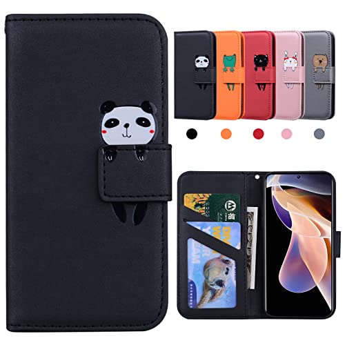 Kedic Handyhülle Kompatibel mit Xiaomi Redmi Note 11 Pro 5G/4G Hülle (Nicht für Note 11 Pro+/Plus 5G) 6,67", Karikatur Hülle Klappbar Stoßfeste Schutzhülle für Xiaomi Redmi Note 11 Pro, Schwarz von Kedic