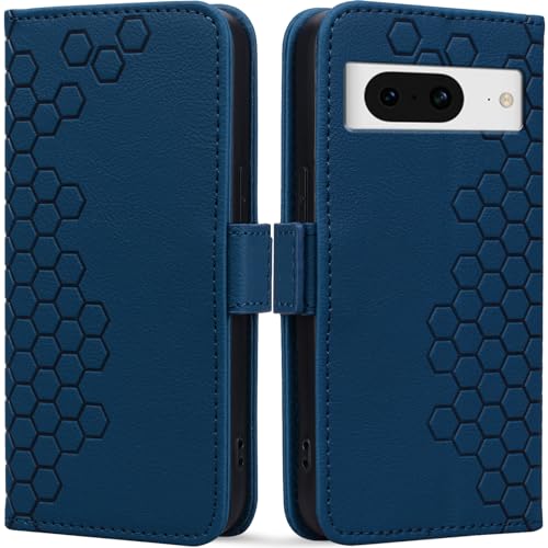 Kedic für Google Pixel 8 hülle, Handyhülle Google Pixel 8 case mit Ständer Funktion/Geld und Kartenhalter, Stoßfeste Hülle Google Pixel 8 Handyhülle, Robustet Hülle Pixel 8 schutzhülle -6,2 Zoll Blau von Kedic