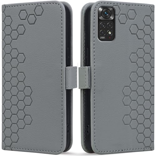 Kedic für Xiaomi Redmi Note 11S hülle, Xiaomi Redmi Note 11 Hülle mit Ständer Funktion/Geld und Kartenhalter, Stoßfeste Handyhülle Xiaomi Redmi Note 11 s hülle, Redmi Note 12s Hülle -6,43 Zoll Grau von Kedic