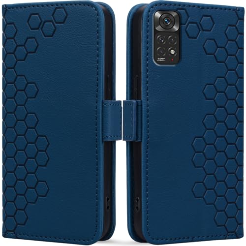 Kedic für Xiaomi Redmi Note 11S hülle, Xiaomi Redmi Note 11 Hülle mit Ständer Funktion/Geld und Kartenhalter, Stoßfeste Handyhülle Xiaomi Redmi Note 11 s hülle, Redmi Note 12s Hülle -6,43 Zoll Blau von Kedic