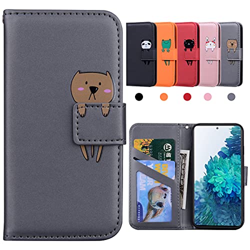 Samsung Galaxy S20 FE Hülle, Handyhülle Samsung S20 FE, Stoßfeste Schutzhülle, Samsung S20 FE Hülle, Hülle Samsung S20 FE, Galaxy S20 FE Hülle, Karikatur Flipcase für Galaxy S20 FE, Bär, Grau von Kedic