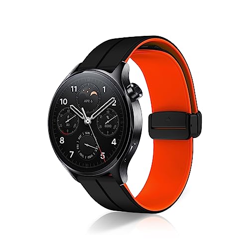 KeeFos 22MM Armband für Xiaomi Watch S3/Watch 2 Pro/Watch S1 Pro/Watch S1/Watch S1 Active/Mi Watch, Silikon Ersatzarmband Uhrenarmband für Huawei Watch GT 4 46mm/Huawei Watch 4/Watch 4 Pro - Schwarz von KeeFos