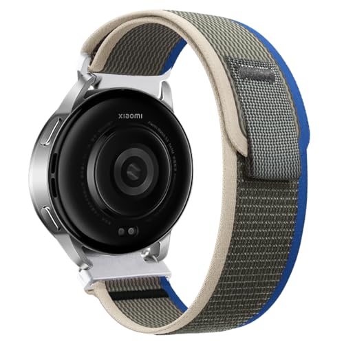 KeeFos 22MM Trail Loop Armband für Xiaomi Watch S3/Watch 2 Pro/Watch S1 Pro/Watch S1/Watch S1 Active, Nylon Armbänder Sport Ersatzarmband für Huawei Watch GT 4 46mm/Watch 4/Watch 4 Pro - Blau/Grau von KeeFos