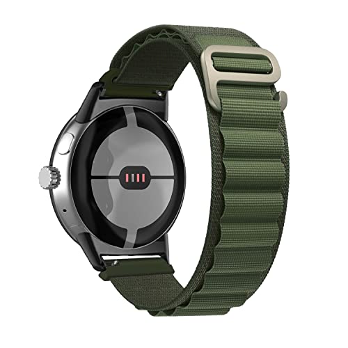 KeeFos Alpine Loop Armband Kompatibel mit Google Pixel Watch 2 / Google Pixel Watch, Nylon Titan G-Haken Armbänder Sport Ersatzarmband Herren Damen für Google Pixel Watch 2 / Google Pixel Watch - Grün von KeeFos