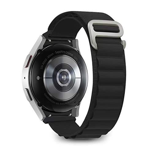 KeeFos Alpine Loop Armband für Samsung Galaxy Watch 6 Classic (43mm/47mm)/Galaxy Watch 6 (40mm/44mm), Nylon Titan G-Haken Armbänder Ersatzarmband für Galaxy Watch 5/Galaxy Watch 5 Pro 45mm - Schwarz von KeeFos