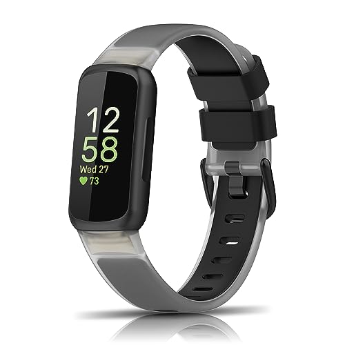 KeeFos Armband Kompatibel mit Fitbit Inspire 3, Sport Ersatzband Silikon Uhrenarmband Herren Damen Ersatzarmband für Fitbit Inspire 3 - Schwarz von KeeFos