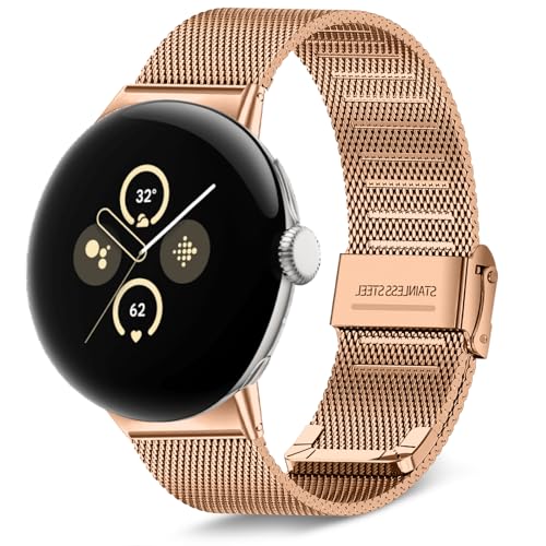KeeFos Armband für Google Pixel Watch 3 41 mm/Google Pixel Watch 2, Mesh Gewebe Edelstahl Herren&Damen Metall Uhrenarmband Ersatzband für Google Pixel Watch 3 41 mm/Pixel Watch 2 - Roségold KeeFos Armband für Google Pixel Watch 3 41 mm/Google Pixel Watch 2, Mesh Gewebe Edelstahl Herren&Damen Metall Uhrenarmband Ersatzband für Google Pixel Watch 3 41 mm/Pixel Watch 2 - Roségold von KeeFos