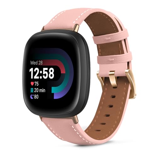 KeeFos Armband Kompatibel mit Fitbit Versa 4/Versa 3, Herren Damen Uhrenarmband, Leder Ersatzarmband für Fitbit Sense 2/Fitbit Sense - Rosa KeeFos Armband Kompatibel mit Fitbit Versa 4/Versa 3, Herren Damen Uhrenarmband, Leder Ersatzarmband für Fitbit Sense 2/Fitbit Sense - Rosa von KeeFos