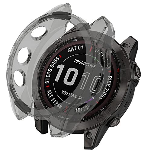 KeeFos TPU Hülle Kompatibel mit Garmin Fenix 7/Fenix 7 Solar/Fenix 7 Sapphire Solar, Stoßdämpfend Schutzhülle Flexibles Gehäusefür Garmin Fenix 7/Fenix 7 Solar/Fenix 7 Sapphire Solar (Schwarz) von KeeFos