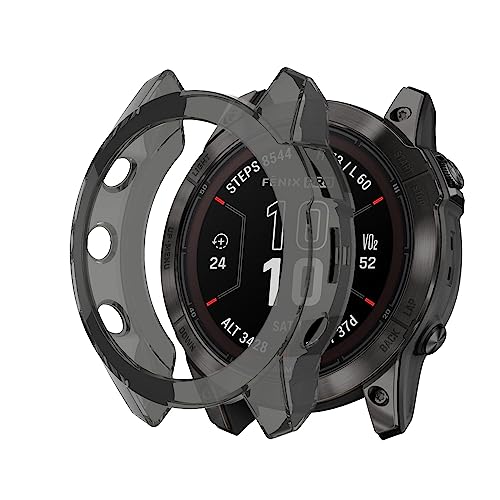 KeeFos TPU Hülle Kompatibel mit Garmin Fenix 7S Pro Solar, Stoßdämpfend Schutzhülle Silikon Ultradünne Flexibles Kratzfest Gehäusefür Garmin Fenix 7S Pro Solar (Schwarz) von KeeFos