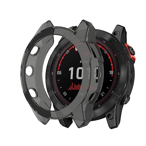 KeeFos TPU Hülle Kompatibel mit Garmin Fenix 7X Pro Solar, Stoßdämpfend Schutzhülle Silikon Ultradünne Flexibles Kratzfest Gehäusefür Garmin Fenix 7X Pro Solar (Schwarz) von KeeFos