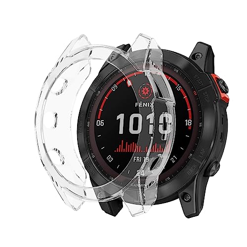 KeeFos TPU Hülle Kompatibel mit Garmin Fenix 7X Pro Solar, Stoßdämpfend Schutzhülle Silikon Ultradünne Flexibles Kratzfest Gehäusefür Garmin Fenix 7X Pro Solar (Transparent) von KeeFos