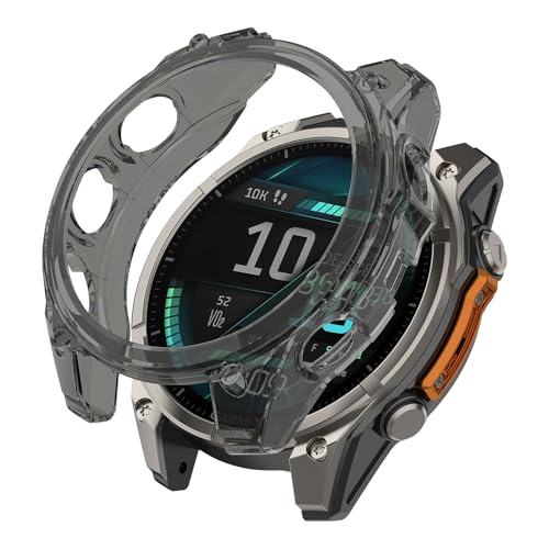 KeeFos TPU Hülle Kompatibel mit Garmin Fenix 8 43mm, Stoßdämpfend Schutzhülle Flexibles Gehäuse TPU Anti-Kratz Soft hülle Schutzfolie für Garmin Fenix 8 43mm (Schwarz) von KeeFos