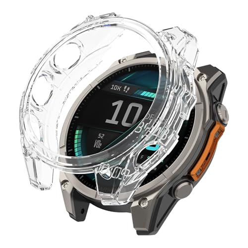 KeeFos TPU Hülle Kompatibel mit Garmin Fenix 8 43mm, Stoßdämpfend Schutzhülle Flexibles Gehäuse TPU Anti-Kratz Soft hülle Schutzfolie für Garmin Fenix 8 43mm (Transparent) von KeeFos