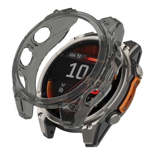 KeeFos TPU Hülle Kompatibel mit Garmin Fenix 8 51mm, Stoßdämpfend Schutzhülle Flexibles Gehäuse TPU Anti-Kratz Soft hülle Schutzfolie für Garmin Fenix 8 51mm (Schwarz) von KeeFos