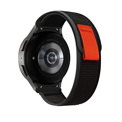 KeeFos Trail Loop Armband für Samsung Galaxy Watch 6 Classic (43mm/47mm)/Galaxy Watch 6 (40mm/44mm), Nylon Armbänder Sport Ersatzarmband für Galaxy Watch 5/Galaxy Watch 5 Pro 45mm - Schwarz/Grau von KeeFos