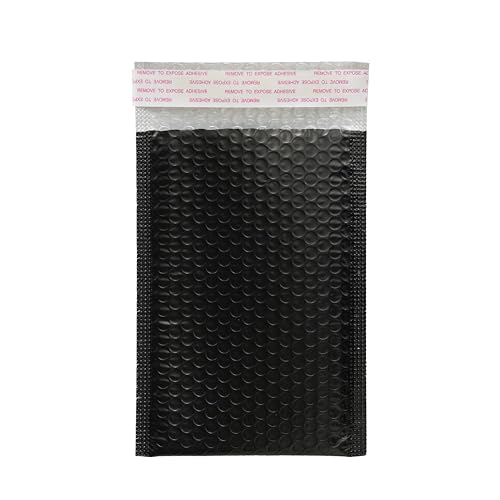 KeePack Schwarze Luftpolster-Versandtaschen, 10,2 x 17,8 cm + 4 cm, 120 Stück pro Box von KeePack