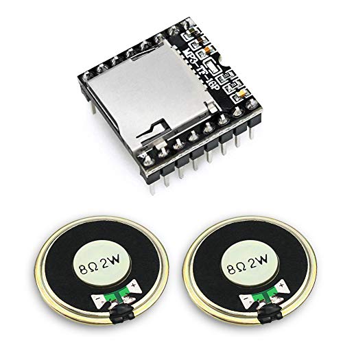 KeeYees Mini MP3 Player DFPlayer Modul mit Metallgehäuse Runde Lautsprecher 2W 8Ohm für DIY Kompatibel mit für Arduino von KeeYees