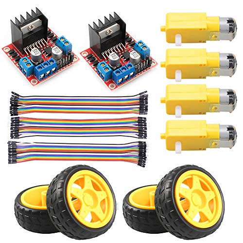 KeeYees Motorantrieb Controller Board Schrittmotor Kontroll Modul Dual H-Brücke mit DC Motor und Intelligente Auto Rad Kompatibel mit für Arduino von KeeYees