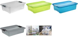 keeeper Aufbewahrungsbox cornelia, 28 Liter, crystal-grey transparent, mit Deckel, Deckel mit Schiebeverschluss, - 1 Stück (1042982700000) von Keeeper
