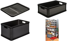 keeeper Aufbewahrungsbox robert, 45 Liter, graphite Tragkraft: 60 kg, Transportbox, lebensmittelecht, säure - 1 Stück (1088482600000) von Keeeper