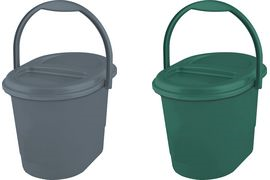 keeeper Bio-Abfalleimer elsa, 13 Liter, eco-grey mit Deckel, oval, Material: PP, - 1 Stück (1180413800000) von Keeeper