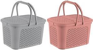 keeeper Picknick-Korb inka, 28 Liter, nordic-red Einkaufskorb mit Deckel, in Rattanoptik, 2 Griffe, - 1 Stück (1065943700000) von Keeeper