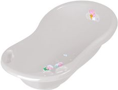 keeeper kids Babywanne maria Peppa Pig, mit Stöpsel hellgrau mit Aufdruck, aus PP, mit zwei Ablagefächern, - 1 Stück (1842313319400) von Keeeper