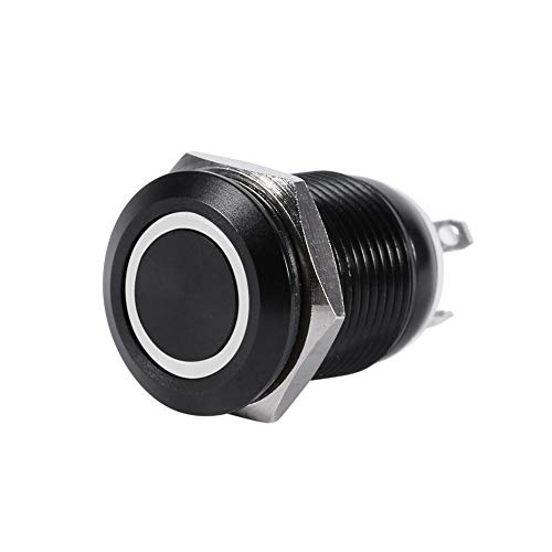 12mm Momentary Push Button Schalter 12v Auto Schalter Metall Momentary Push Schalter EIN Aus Verriegeln(Weiß) von Keenso