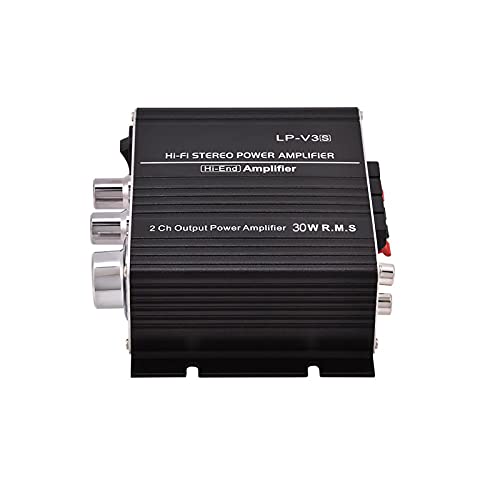 2 Channel HiFi Stereo Power Amp 30WX2 RMS und 3,5 Mm Eingang, Einstellbare Hoch/niedrige Frequenz, Ideal für das Autosystem (BLACK) von Keenso
