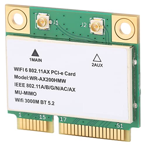 2974m WiFi6 Wireless Net Card für PC, Dual -Band MU MIMO -Technologie, BT 5.2 Verbindung, PCIe Schnittstelle, für Kleine Hosts und Alle in Einem Maschinen von Keenso