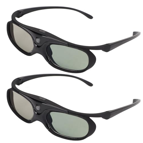 3D Active Shutter -Brille für DLP -Link Projektoren 2pcs 144Hz Brille für, Bequem und Tragbar Schwarz von Keenso