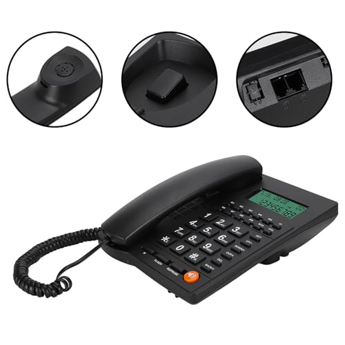 Anrufer -ID -Schreibtisch Telefon mit Geschwindigkeitswahl und Lautstärkeregelung für Home Hotel Restaurant, Schwarze, Klare Schlüssel, Bürogebrauch Anrufer -ID -Schreibtisch Telefon mit Geschwindigkeitswahl und Lautstärkeregelung für Home Hotel Restaurant, Schwarze, Klare Schlüssel, Bürogebrauch von Keenso