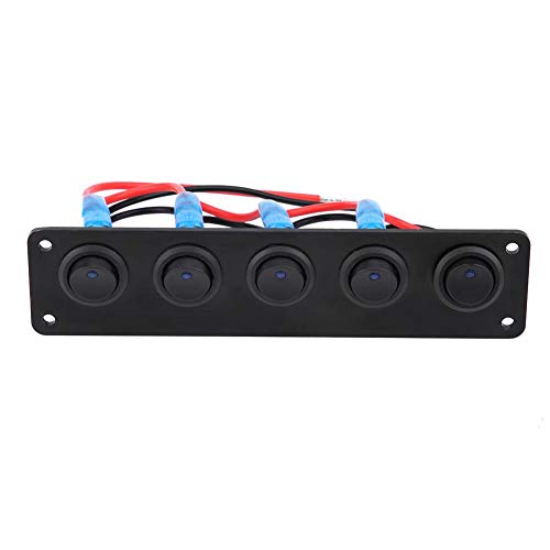 Auto 5 Gang Wippschalter Panel Boot 12V-24V 5-Gang blaue LED Schaltpanel Kippschalter Panel Ersatz für Auto, RV, Wohnwagen, Anhänger Auto 5 Gang Wippschalter Panel Boot 12V-24V 5-Gang blaue LED Schaltpanel Kippschalter Panel Ersatz für Auto, RV, Wohnwagen, Anhänger von Keenso