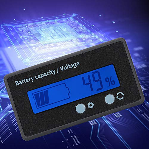 Batteriekapazitätsmonitoranzeige 12-84V LED-Anzeige für Blei-Säure/Batterie, Grün (blaues Licht) von Keenso