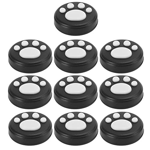 Cat Joystick Cap Skid-resistente Silikon-Daumengriffe für/Lite Controller, 10 Pack Einzigartig (Schwarze Hintergrund weiße Krallen) von Keenso