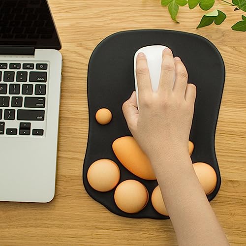 Cat Maus -Pad Süße Cartoon Slip Mouse Matte mit Handgelenkunterstützung für Home Office -Arbeit (Black) von Keenso