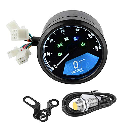 Digitalem Motorrad-Motorrad, LCD-Display Tachometermesser Drehzahlmesser Kraftstoffmesser mit Mehreren Funktionsanzeigen-Leuchten Digitalem Motorrad-Motorrad, LCD-Display Tachometermesser Drehzahlmesser Kraftstoffmesser mit Mehreren Funktionsanzeigen-Leuchten von Keenso