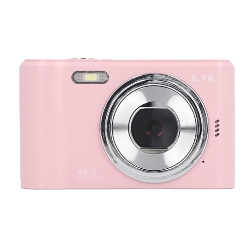 Digitalkamera mit 44 MP IPS-Bildschirm, 1080P-Vlogging-Kamera mit Blitz, Autofokus, Wiederaufladbar, Ideal für Studenten (Rosa) von Keenso