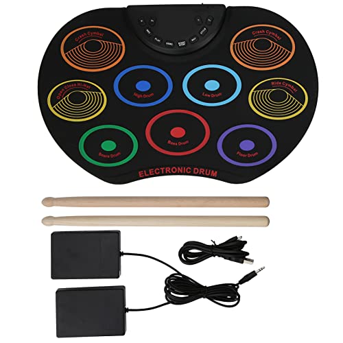 Elektronisches Schlagzeug-Pad, Tragbares, Farbiges, Handgerolltes Percussion-Instrument für Erwachsene für Anfänger (Bunt) von Keenso
