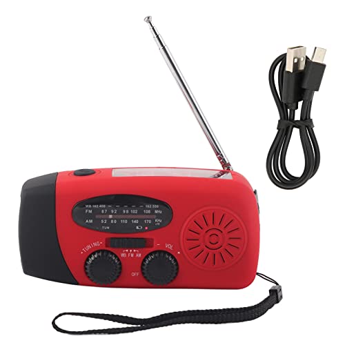 Emergency Weather Radio, Solar Hand Crank Dynamo AM/FM/WB Radio LED Taschenlampe Ladegerät für Notfälle Im Freien Im Freien (White) von Keenso