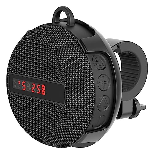 Fahrrad-Bluetooth-Lautsprecher, Tragbarer Kabelloser Bluetooth-Lautsprecher mit Sound, Bluetooth 5.0, IPX6, Wasserdichter Kleiner Lautsprecher für Fahrrad (Black) von Keenso