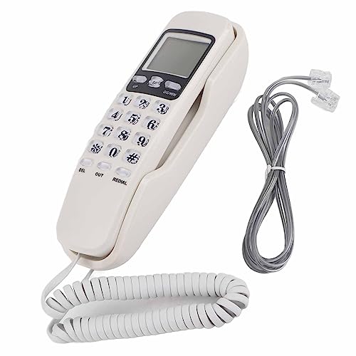 Festnetz -Telefon - Wandtelefon mit Dual Caller ID System, LCD Display, Rückruffunktion für Zuhause und Büro (White) von Keenso