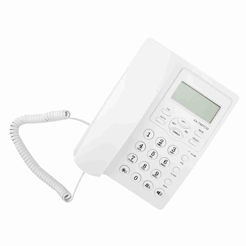 Festnetzhändler LEICED LCD -LCD -Anzeige Halbhändiges Handy mit Lautsprecherhörern für Senioren (White) von Keenso