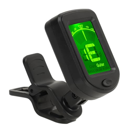 Hochpräzises, Multifunktionales Clip-On-Stimmgerät für Saiteninstrumente mit Metronom. Robustes Material für Verschiedene Instrumente (Gitarre Ukulele Violine) von Keenso