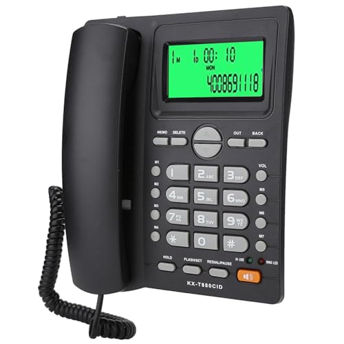 KX T880C Schwarzer Geräuschreduktion Home Telefon Anrufer -ID Zeigen Sie Schnelles Feststellungstelefon für EIN Büro an, Keine Batterie (Black) von Keenso