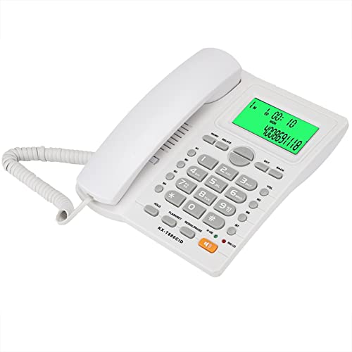 KX T880C Schwarzer Geräuschreduktion Home Telefon Anrufer -ID Zeigen Sie Schnelles Feststellungstelefon für EIN Büro an, Keine Batterie (White) von Keenso